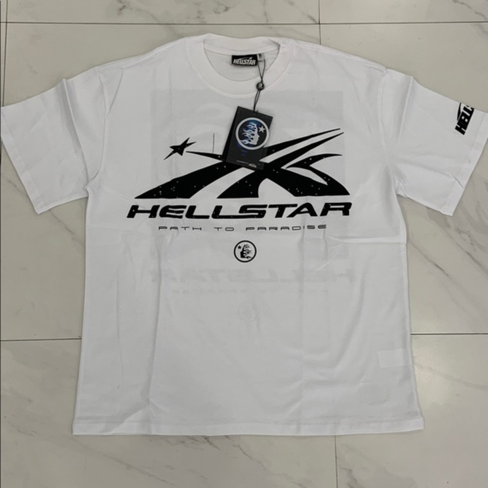 Hellstar Classic T-Shirt White / Black SS24 Regular Print Mens Size Large